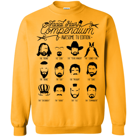 Sweatshirts Gold / Small The TV Facial Hair Compendium Crewneck Sweatshirt