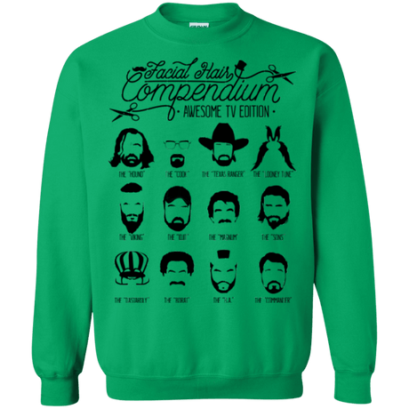 Sweatshirts Irish Green / Small The TV Facial Hair Compendium Crewneck Sweatshirt
