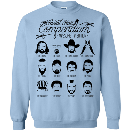 Sweatshirts Light Blue / Small The TV Facial Hair Compendium Crewneck Sweatshirt