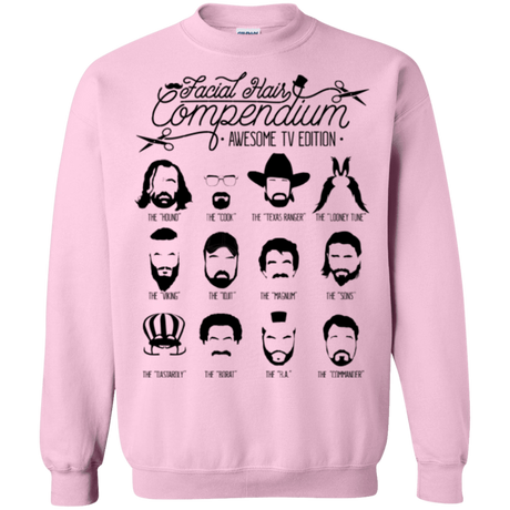 Sweatshirts Light Pink / Small The TV Facial Hair Compendium Crewneck Sweatshirt
