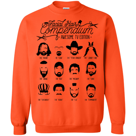 Sweatshirts Orange / Small The TV Facial Hair Compendium Crewneck Sweatshirt