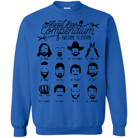 Sweatshirts Royal / Small The TV Facial Hair Compendium Crewneck Sweatshirt