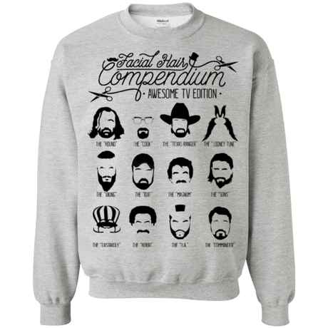Sweatshirts Sport Grey / Small The TV Facial Hair Compendium Crewneck Sweatshirt