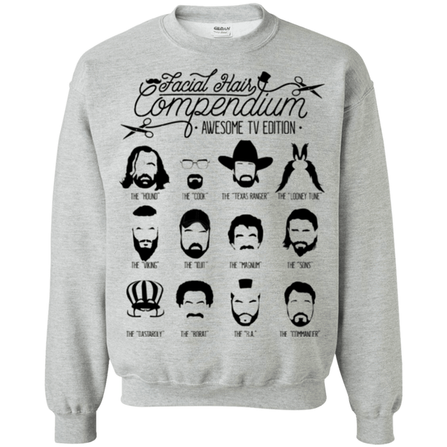 Sweatshirts Sport Grey / Small The TV Facial Hair Compendium Crewneck Sweatshirt