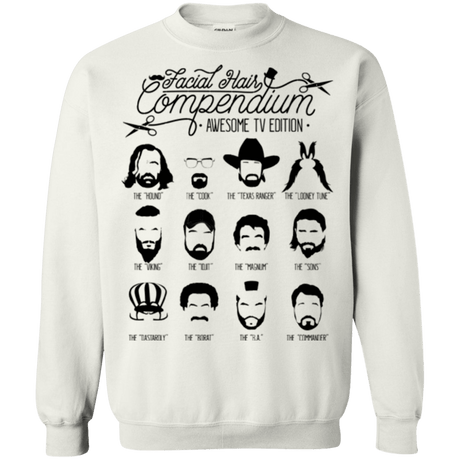 Sweatshirts White / Small The TV Facial Hair Compendium Crewneck Sweatshirt