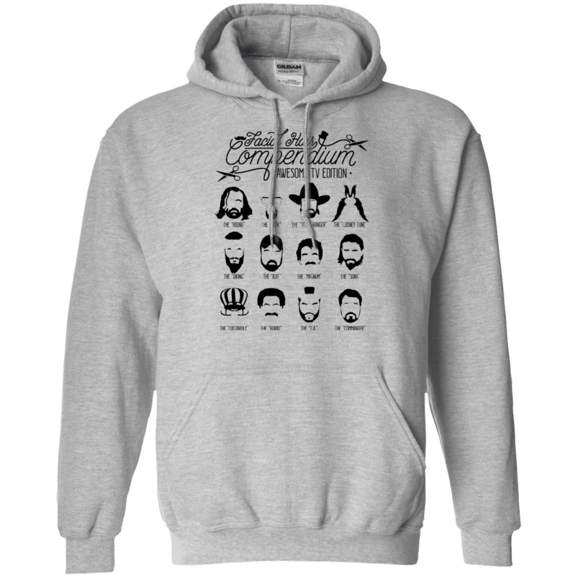 The TV Facial Hair Compendium Pullover Hoodie