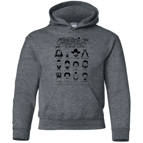 Sweatshirts Dark Heather / YS The TV Facial Hair Compendium Youth Hoodie