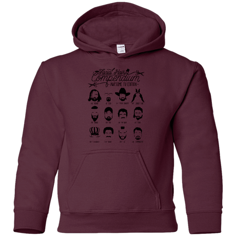 Sweatshirts Maroon / YS The TV Facial Hair Compendium Youth Hoodie