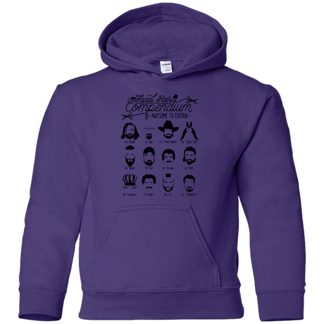 Sweatshirts Purple / YS The TV Facial Hair Compendium Youth Hoodie