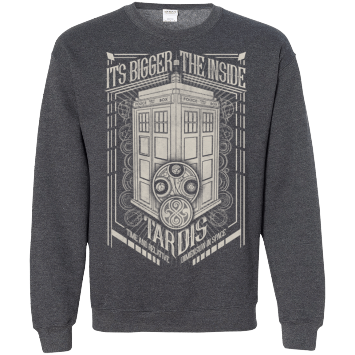 Sweatshirts Dark Heather / Small The Vintage Series - It's Bigger on The Inside Crewneck Sweatshirt