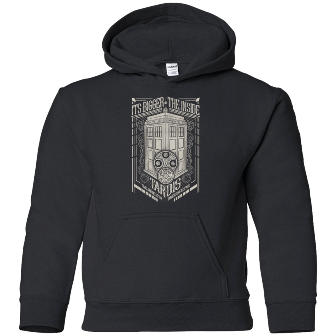 Sweatshirts Black / YS The Vintage Series - It's Bigger on The Inside Youth Hoodie