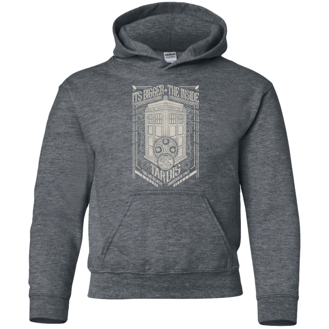 Sweatshirts Dark Heather / YS The Vintage Series - It's Bigger on The Inside Youth Hoodie