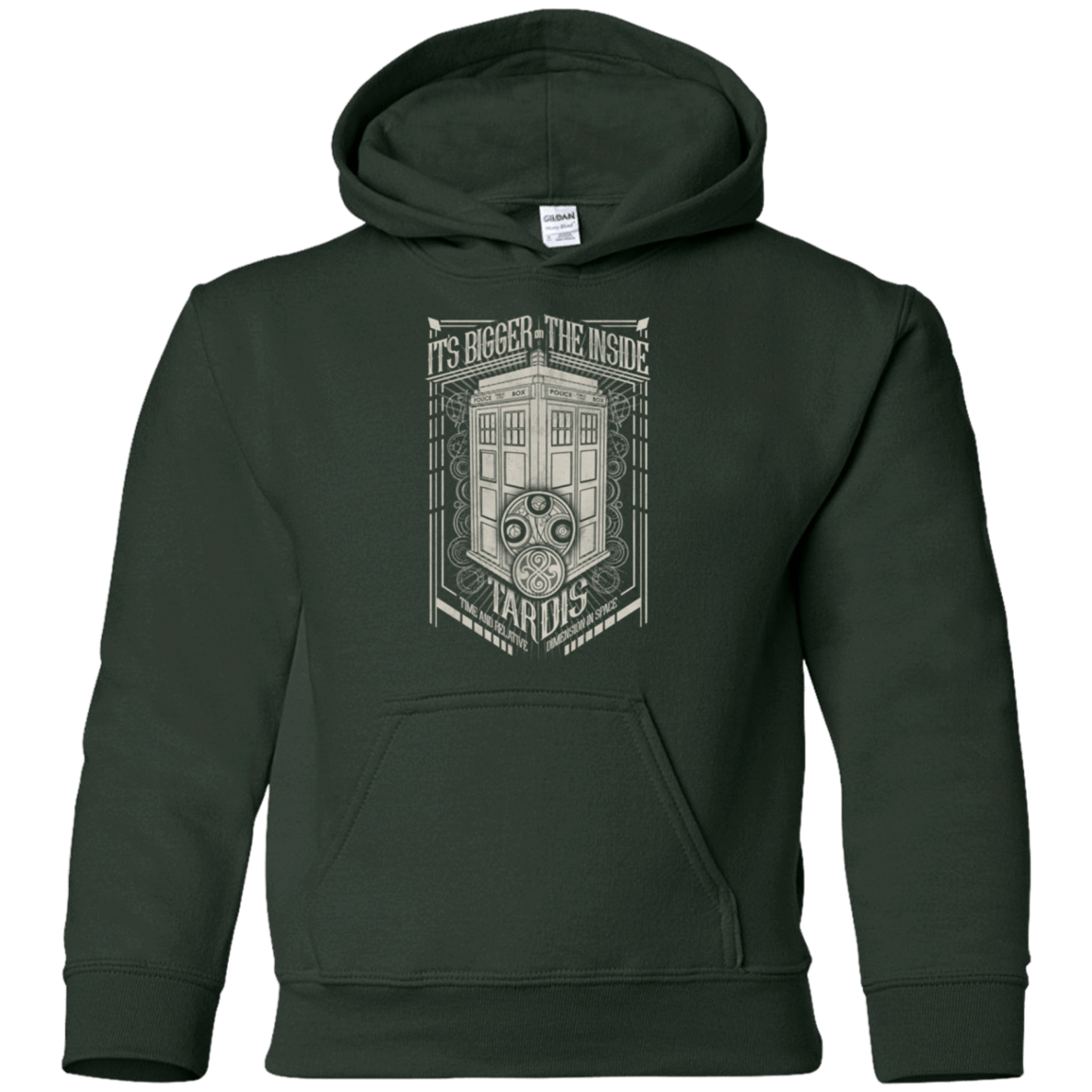 Sweatshirts Forest Green / YS The Vintage Series - It's Bigger on The Inside Youth Hoodie