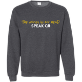 Sweatshirts Dark Heather / Small The Voices In My Head Speak C# Crewneck Sweatshirt