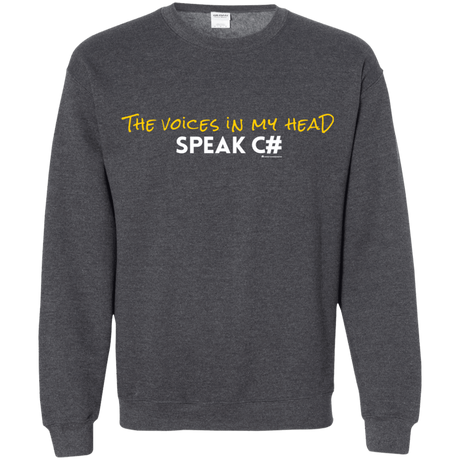 Sweatshirts Dark Heather / Small The Voices In My Head Speak C# Crewneck Sweatshirt