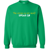 Sweatshirts Irish Green / Small The Voices In My Head Speak C# Crewneck Sweatshirt