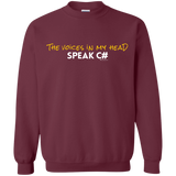 Sweatshirts Maroon / Small The Voices In My Head Speak C# Crewneck Sweatshirt