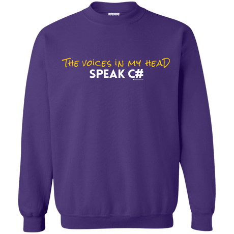 Sweatshirts Purple / Small The Voices In My Head Speak C# Crewneck Sweatshirt