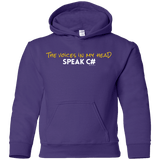 The Voices In My Head Speak C# Youth Hoodie