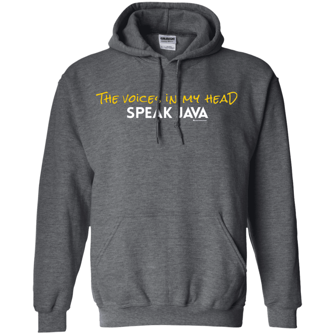 Sweatshirts Dark Heather / Small The Voices In My Head Speak Java Pullover Hoodie