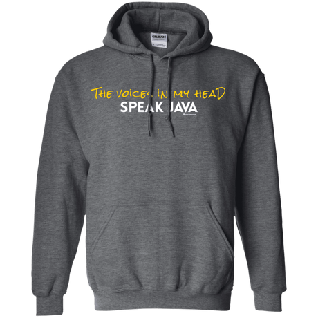 Sweatshirts Dark Heather / Small The Voices In My Head Speak Java Pullover Hoodie