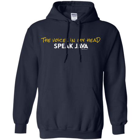 Sweatshirts Navy / Small The Voices In My Head Speak Java Pullover Hoodie