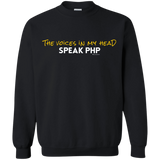 Sweatshirts Black / Small The Voices In My Head Speak PHP Crewneck Sweatshirt