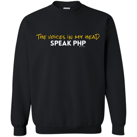 Sweatshirts Black / Small The Voices In My Head Speak PHP Crewneck Sweatshirt