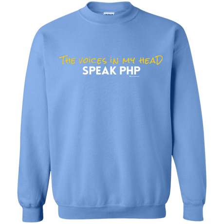Sweatshirts Carolina Blue / Small The Voices In My Head Speak PHP Crewneck Sweatshirt