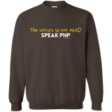 Sweatshirts Dark Chocolate / Small The Voices In My Head Speak PHP Crewneck Sweatshirt