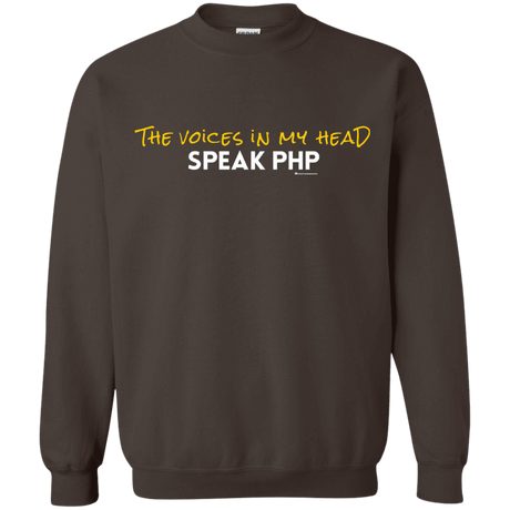 Sweatshirts Dark Chocolate / Small The Voices In My Head Speak PHP Crewneck Sweatshirt