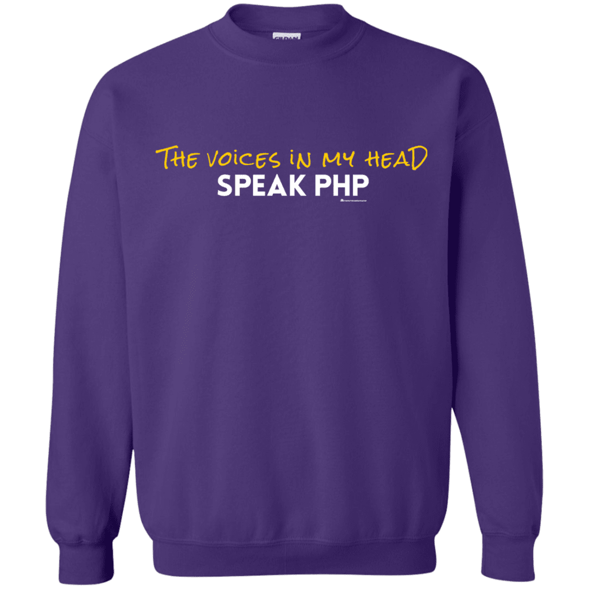 Sweatshirts Purple / Small The Voices In My Head Speak PHP Crewneck Sweatshirt