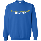 Sweatshirts Royal / Small The Voices In My Head Speak PHP Crewneck Sweatshirt