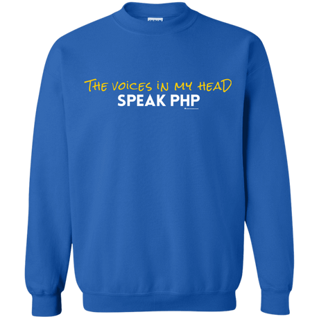 Sweatshirts Royal / Small The Voices In My Head Speak PHP Crewneck Sweatshirt
