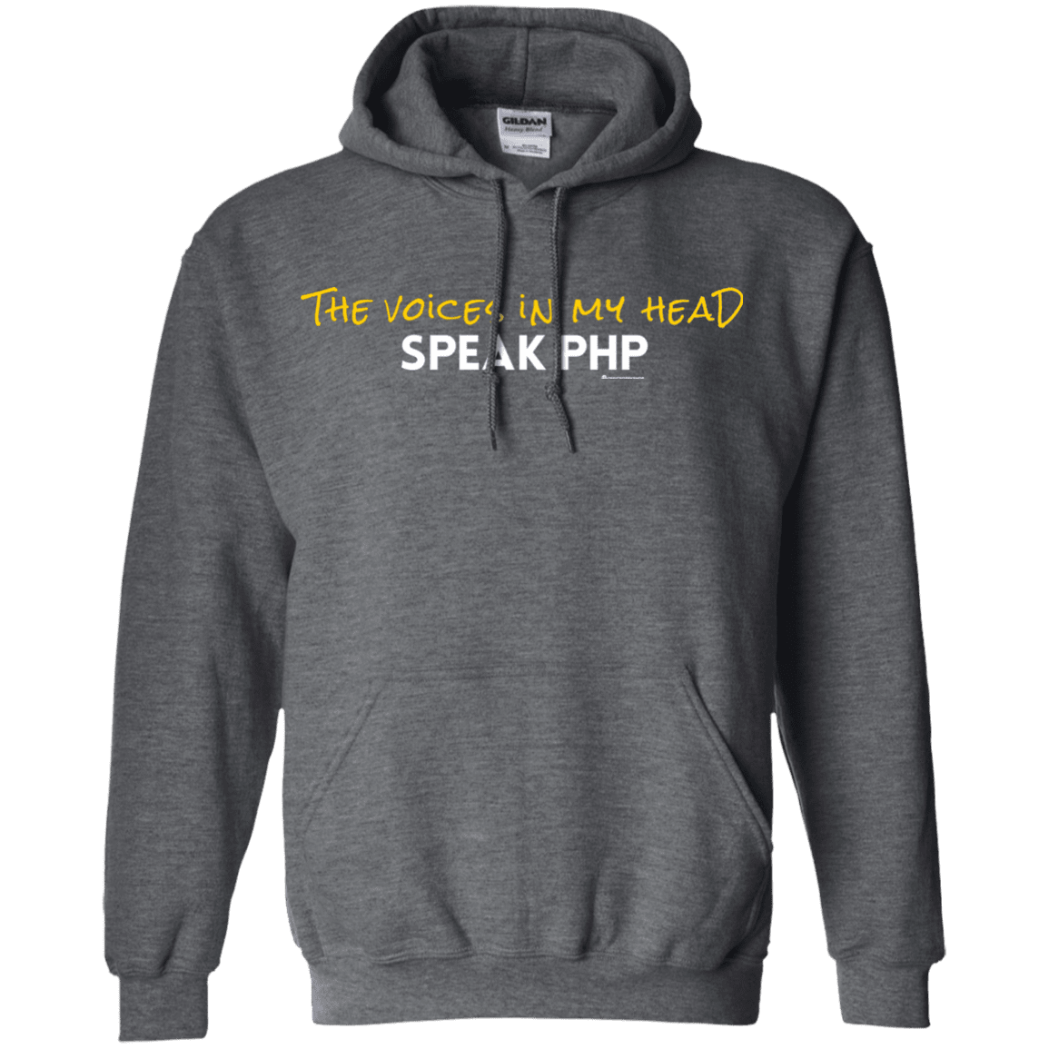 Sweatshirts Dark Heather / Small The Voices In My Head Speak PHP Pullover Hoodie
