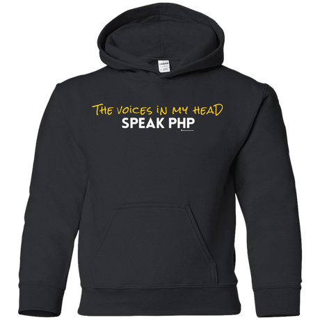 Sweatshirts Black / YS The Voices In My Head Speak PHP Youth Hoodie
