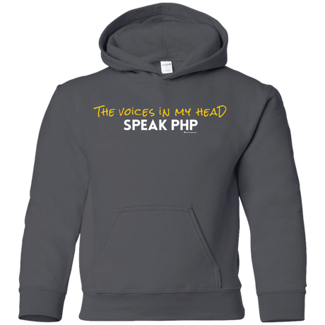 Sweatshirts Charcoal / YS The Voices In My Head Speak PHP Youth Hoodie