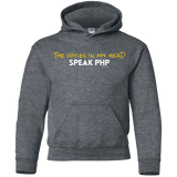 Sweatshirts Dark Heather / YS The Voices In My Head Speak PHP Youth Hoodie