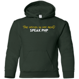 Sweatshirts Forest Green / YS The Voices In My Head Speak PHP Youth Hoodie