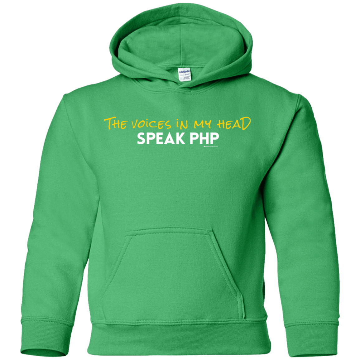 Sweatshirts Irish Green / YS The Voices In My Head Speak PHP Youth Hoodie