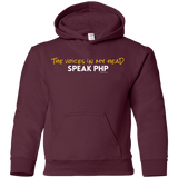 Sweatshirts Maroon / YS The Voices In My Head Speak PHP Youth Hoodie