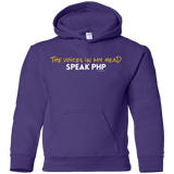 Sweatshirts Purple / YS The Voices In My Head Speak PHP Youth Hoodie