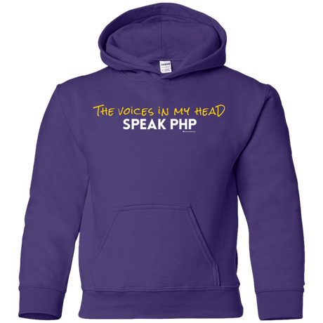 Sweatshirts Purple / YS The Voices In My Head Speak PHP Youth Hoodie