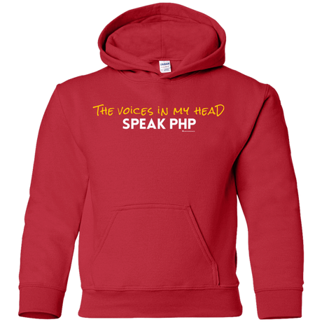 Sweatshirts Red / YS The Voices In My Head Speak PHP Youth Hoodie