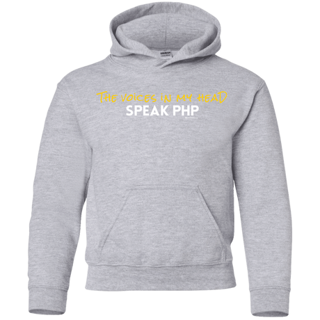 Sweatshirts Sport Grey / YS The Voices In My Head Speak PHP Youth Hoodie
