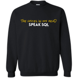 Sweatshirts Black / Small The Voices In My Head Speak SQL Crewneck Sweatshirt