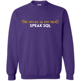 Sweatshirts Purple / Small The Voices In My Head Speak SQL Crewneck Sweatshirt