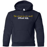 Sweatshirts Navy / YS The Voices In My Head Speak SQL Youth Hoodie
