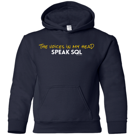 Sweatshirts Navy / YS The Voices In My Head Speak SQL Youth Hoodie