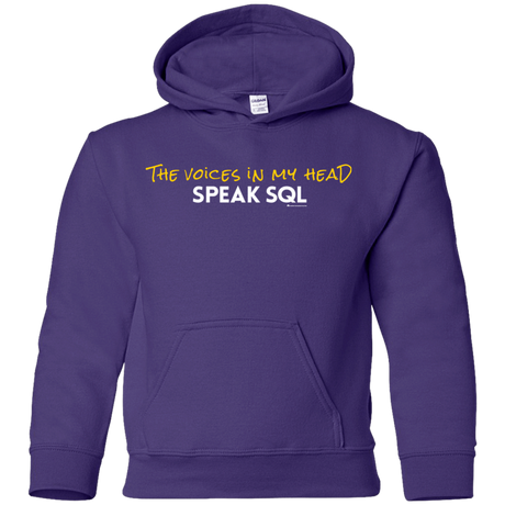 Sweatshirts Purple / YS The Voices In My Head Speak SQL Youth Hoodie